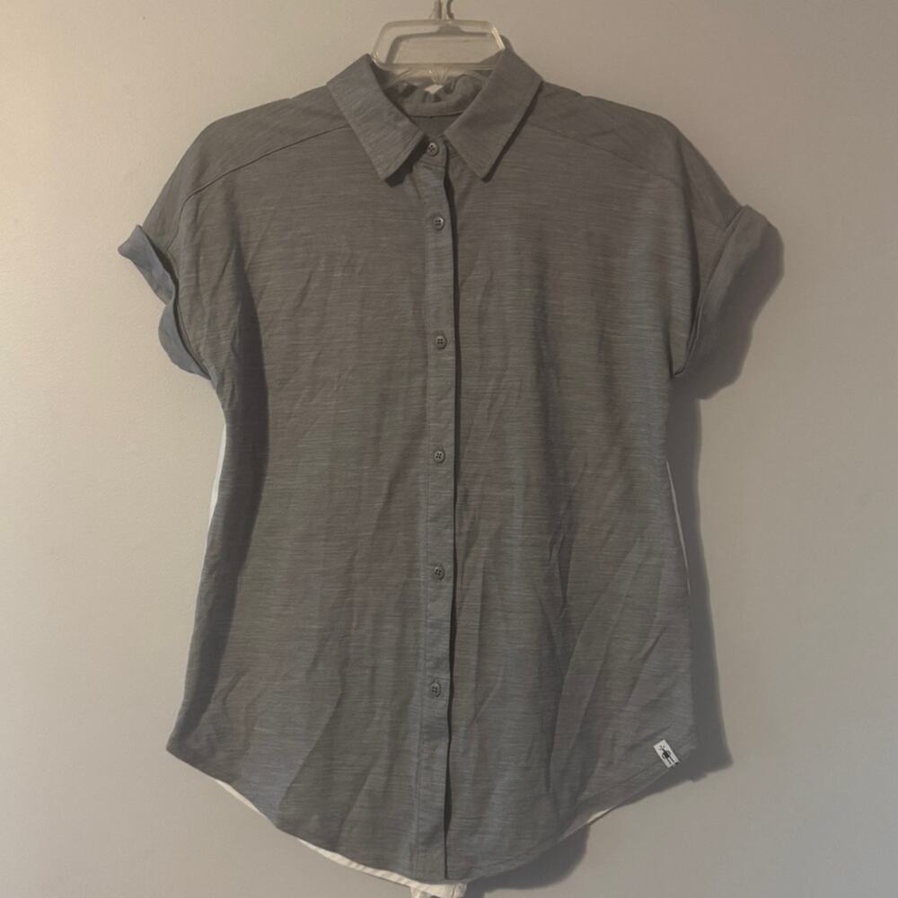 Smartwool Everyday Exploration Gray/white Button-Up Shirt size XS